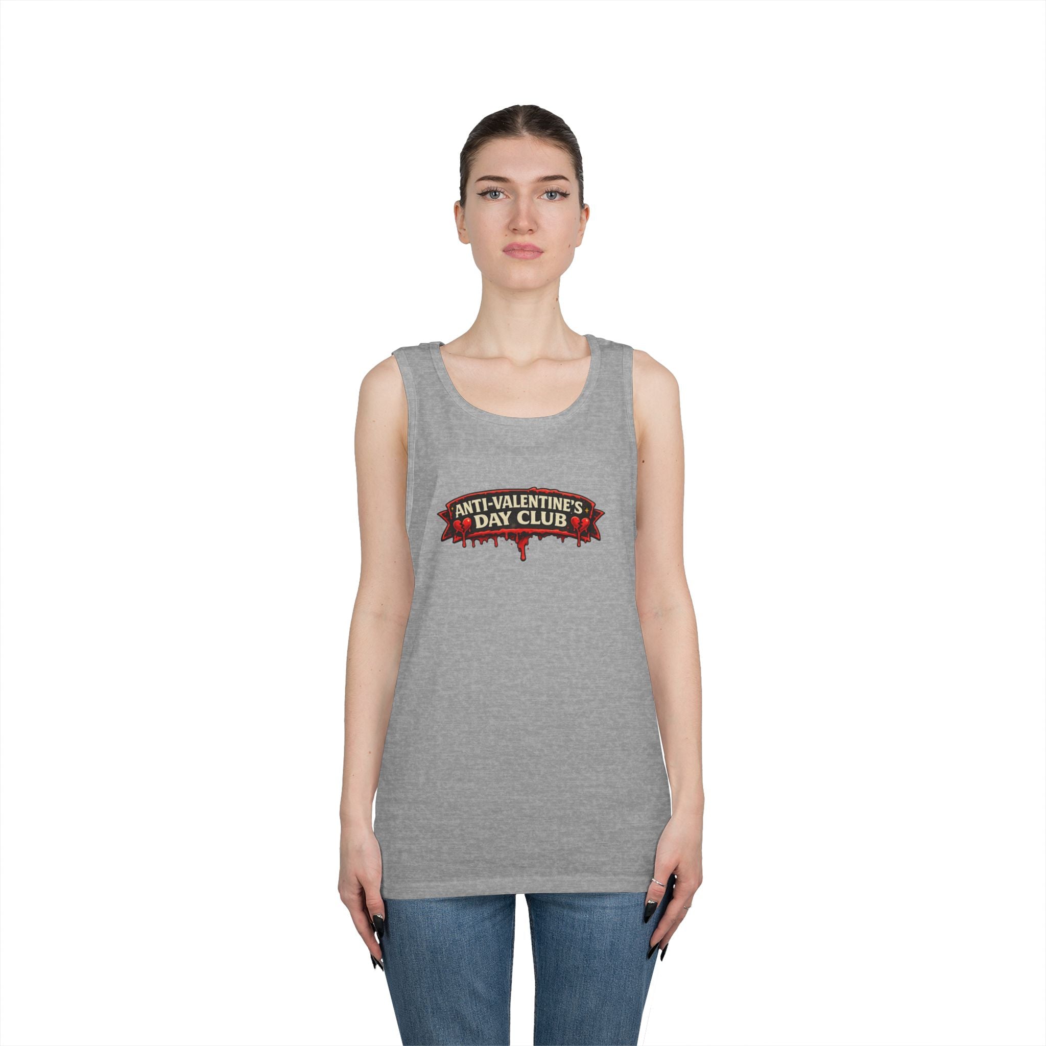 Anti-Valentine's Day Club Unisex Heavy Cotton Tank Top
