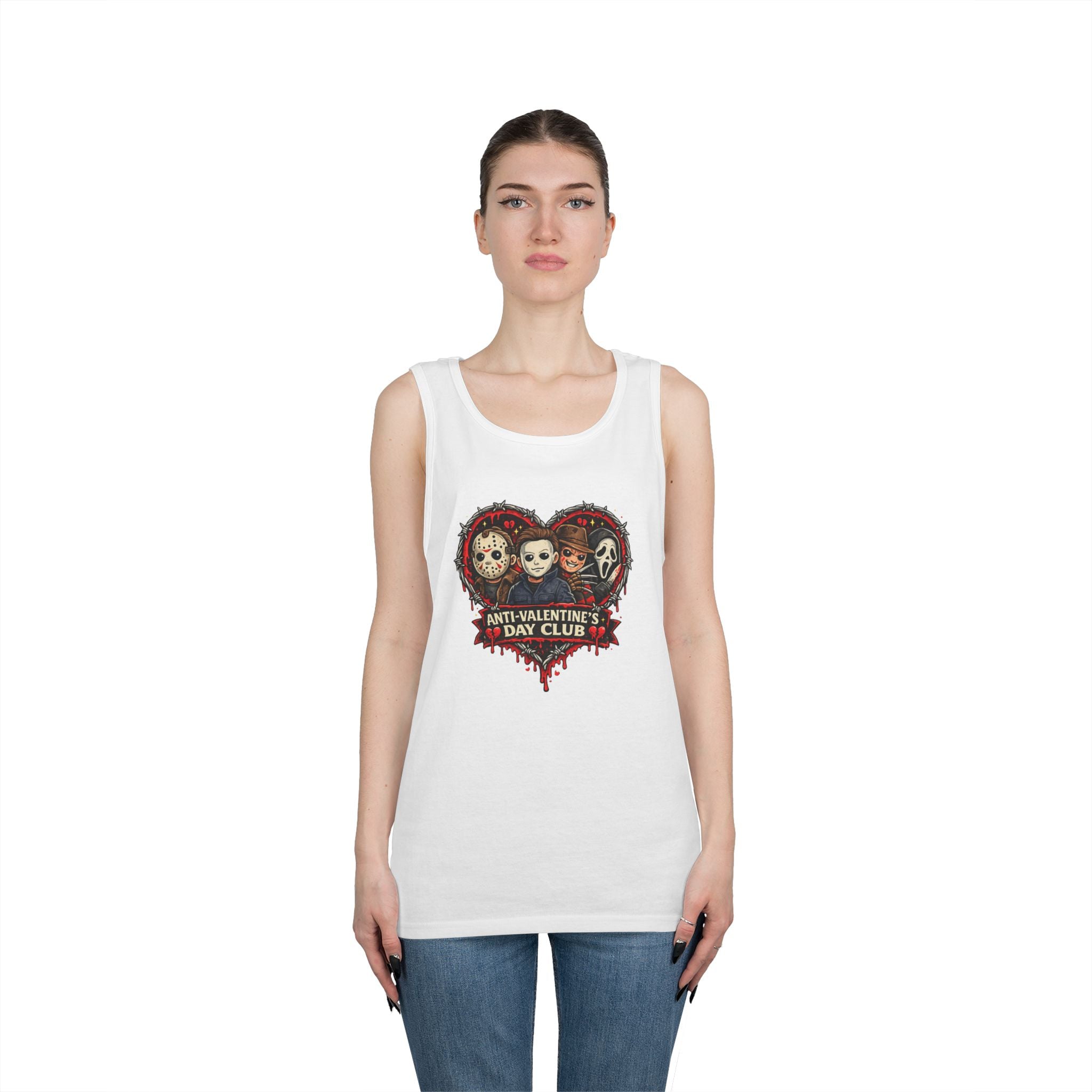 Horror Classics Anti-Valentine's Unisex Heavy Cotton Tank Top