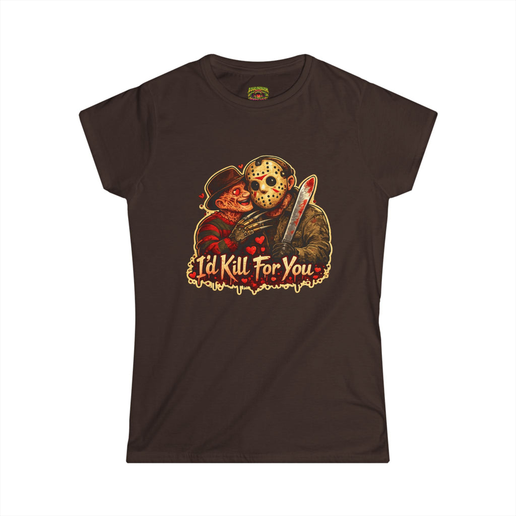Horror Couple Tee — "I'd Kill For You" Graphic Women's Shirt