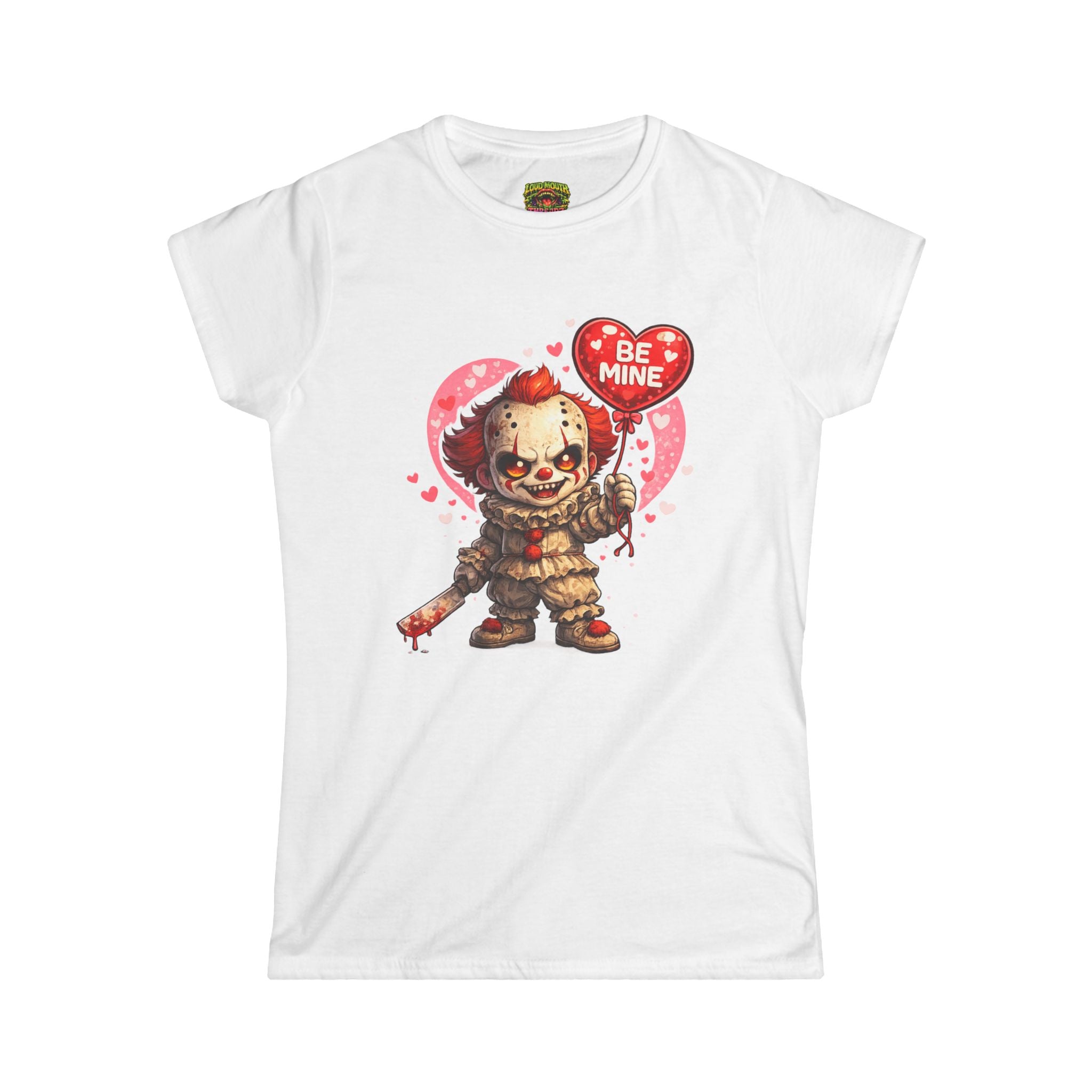 Valentine Horror Clown Tee — "Be Mine" Cute Creepy Women's T-Shirt