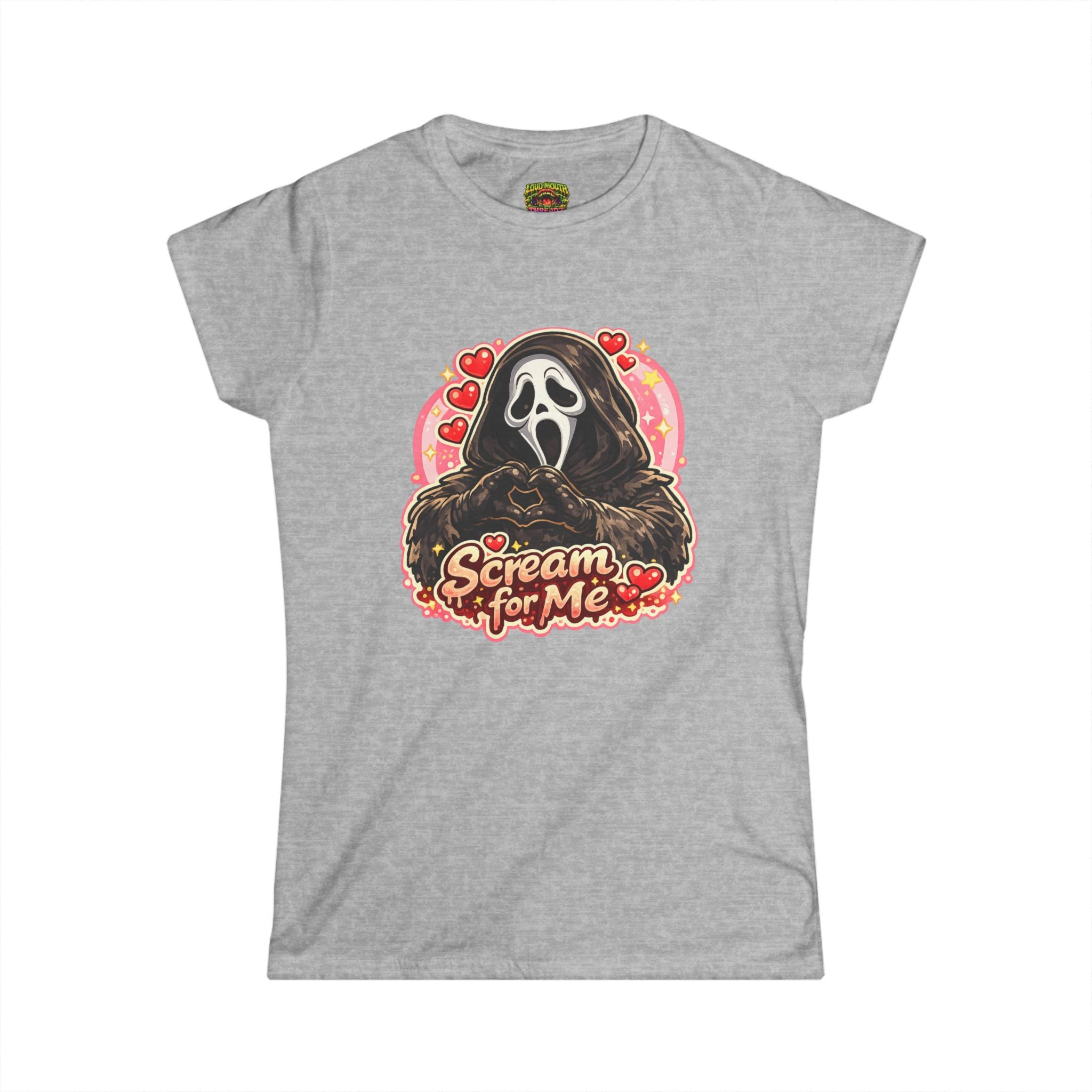 Scream For Me Tee — Cute Horror Ghost Face Women's T‑Shirt (Valentine's/Goth Humor)
