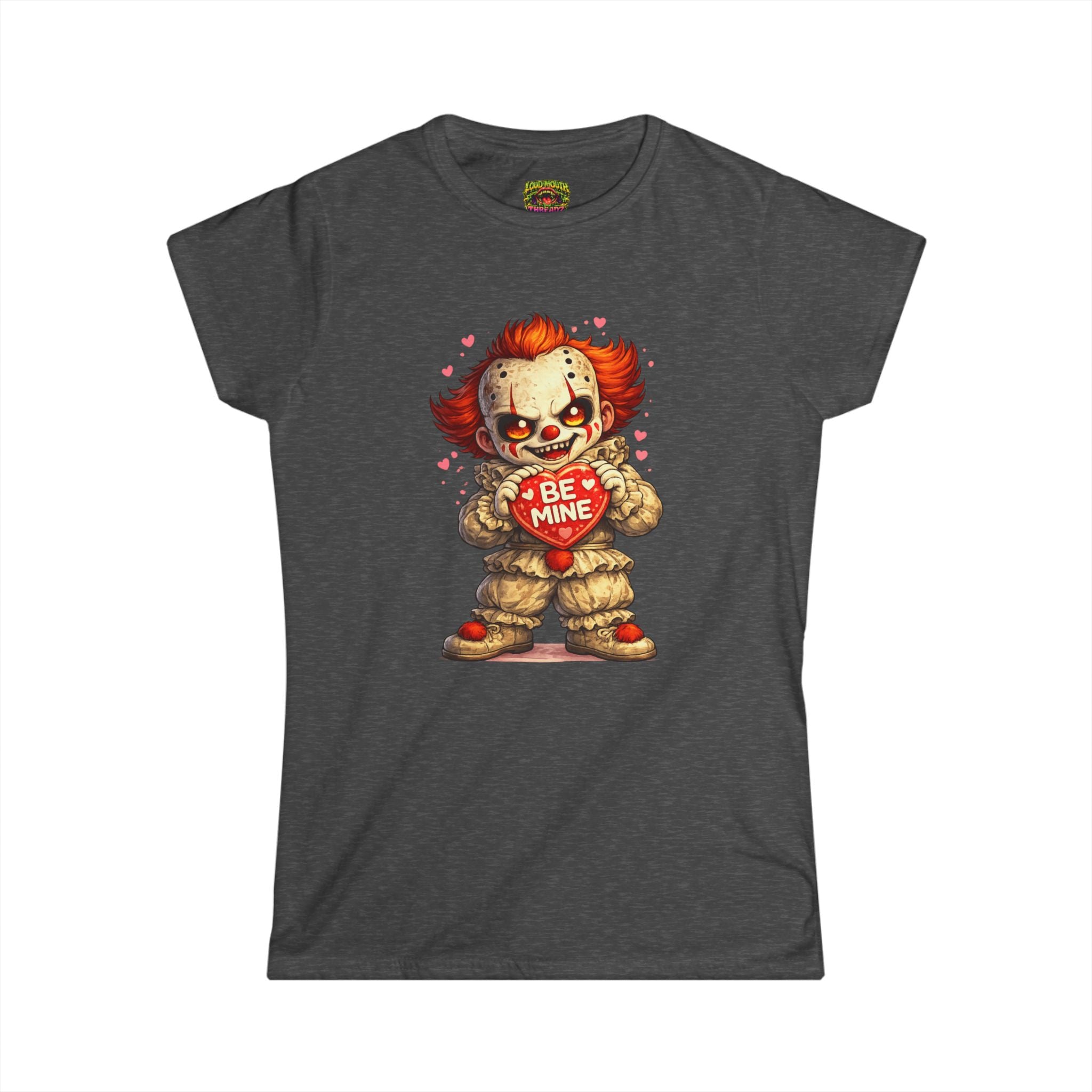 Women's Horror Valentine T-Shirt — 'Be Mine' Killer Clown Graphic Tee