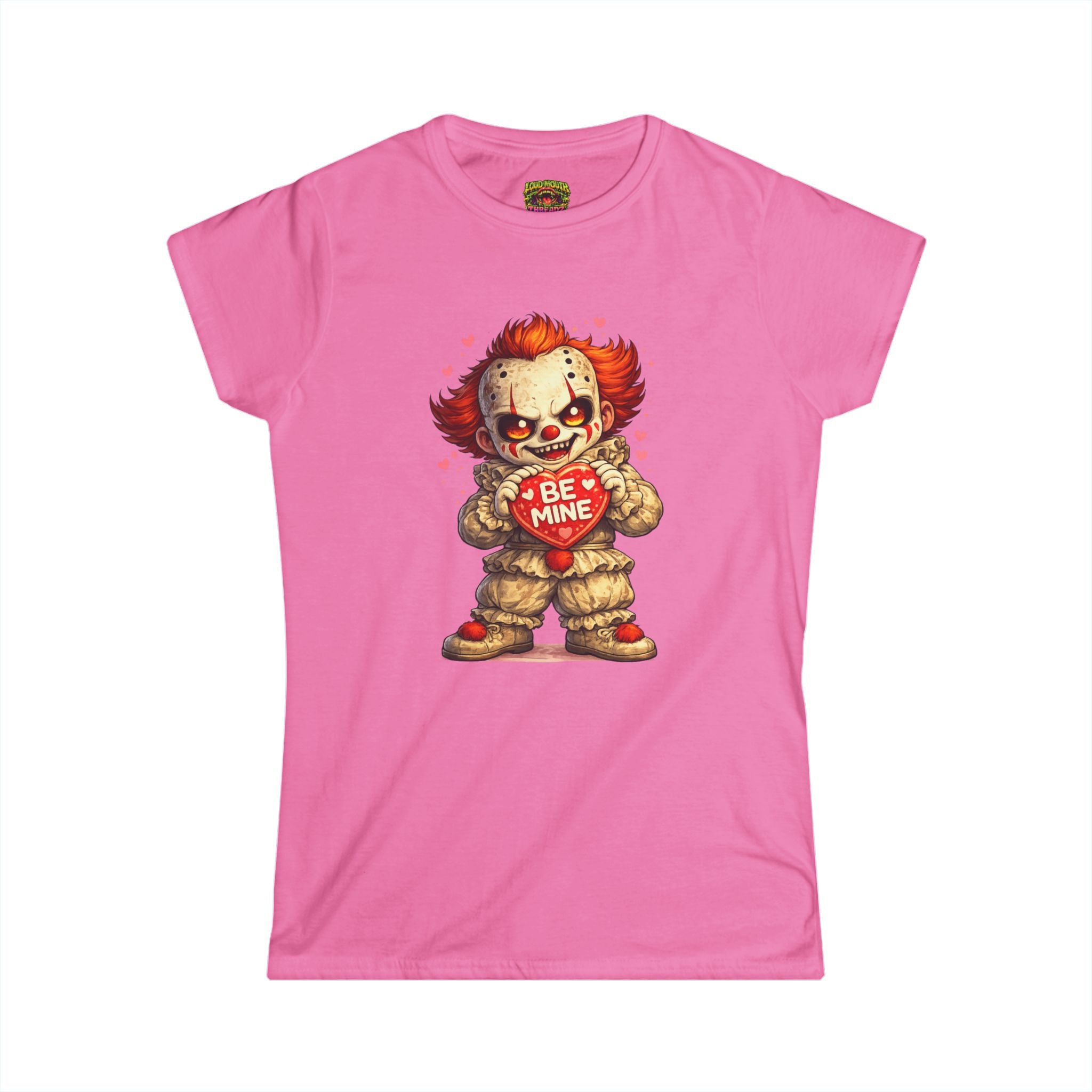Women's Horror Valentine T-Shirt — 'Be Mine' Killer Clown Graphic Tee