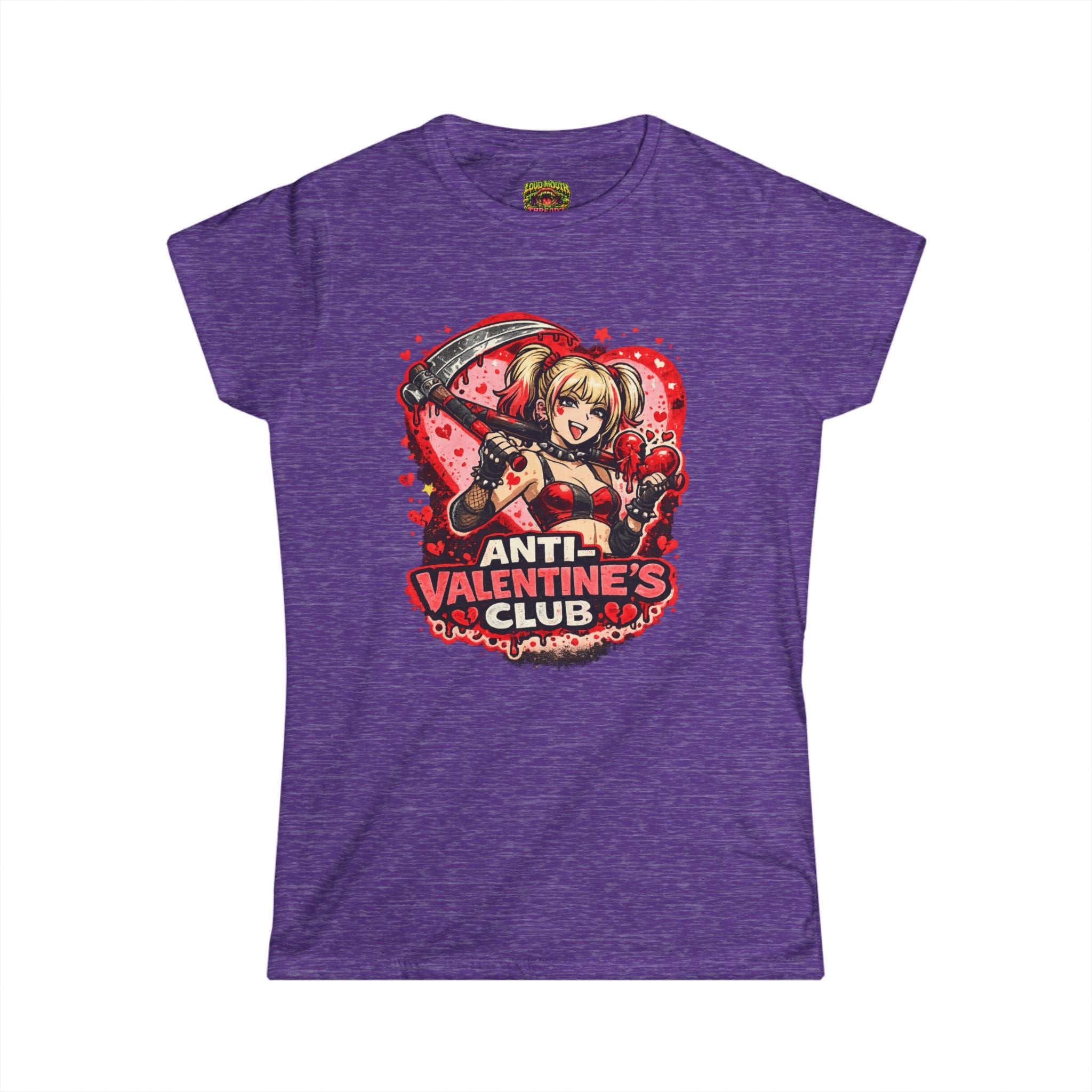 Anti-Valentine’s Club Tee — Women's Graphic Shirt (Heartbreaker Gothic Design)