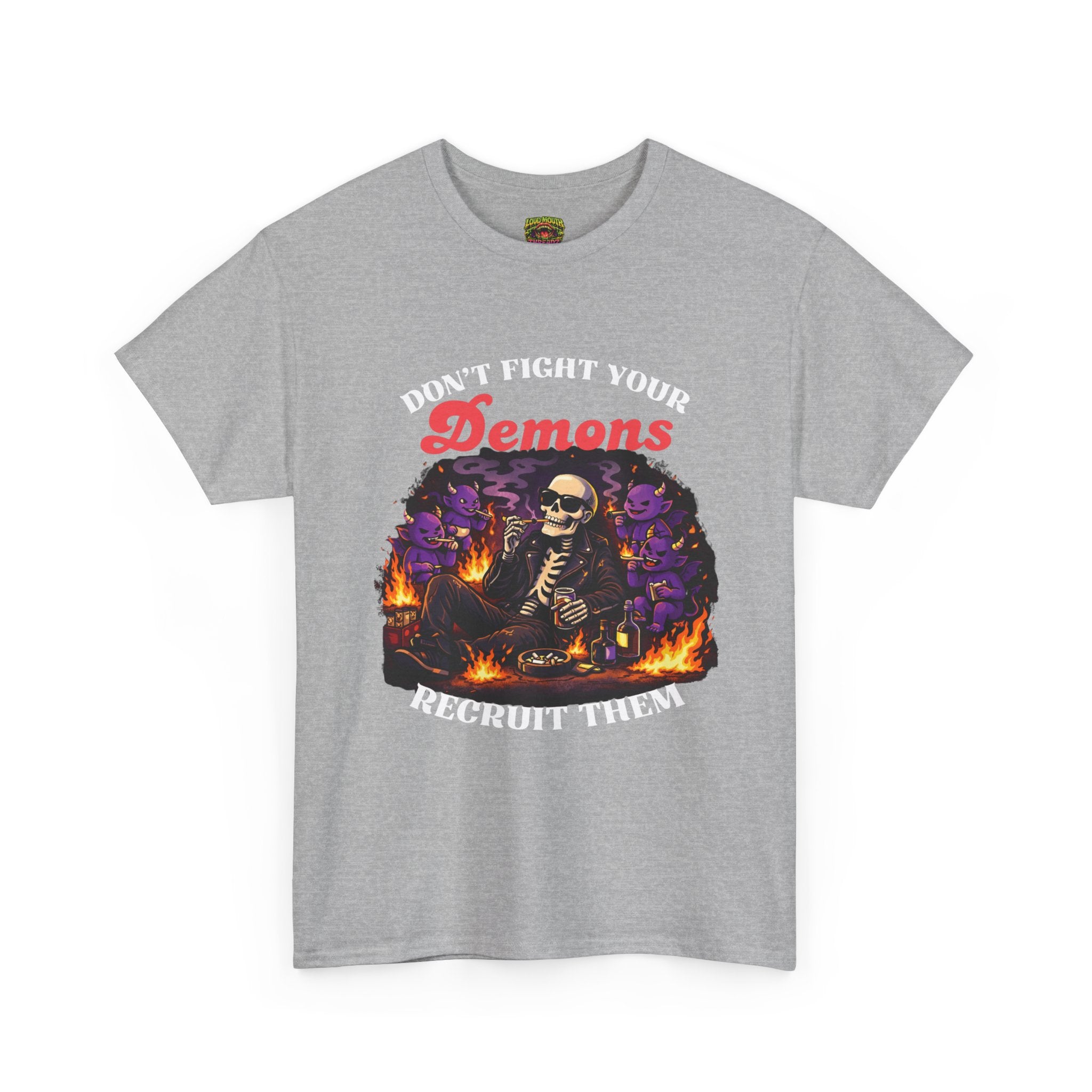 Don’t Fight Your Demons Recruit Them T-Shirt — Skull & Demons Gothic Graphic Tee