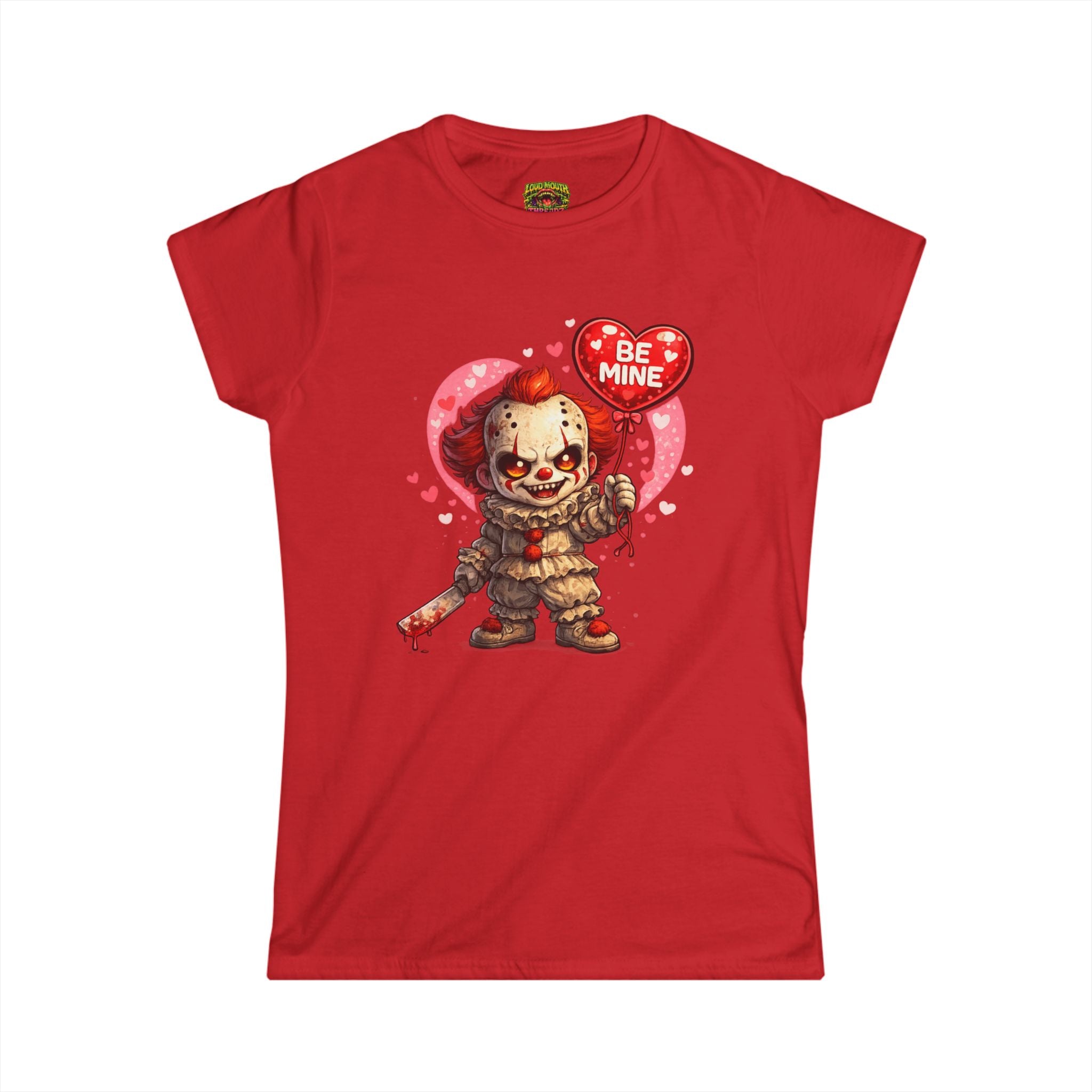 Valentine Horror Clown Tee — "Be Mine" Cute Creepy Women's T-Shirt